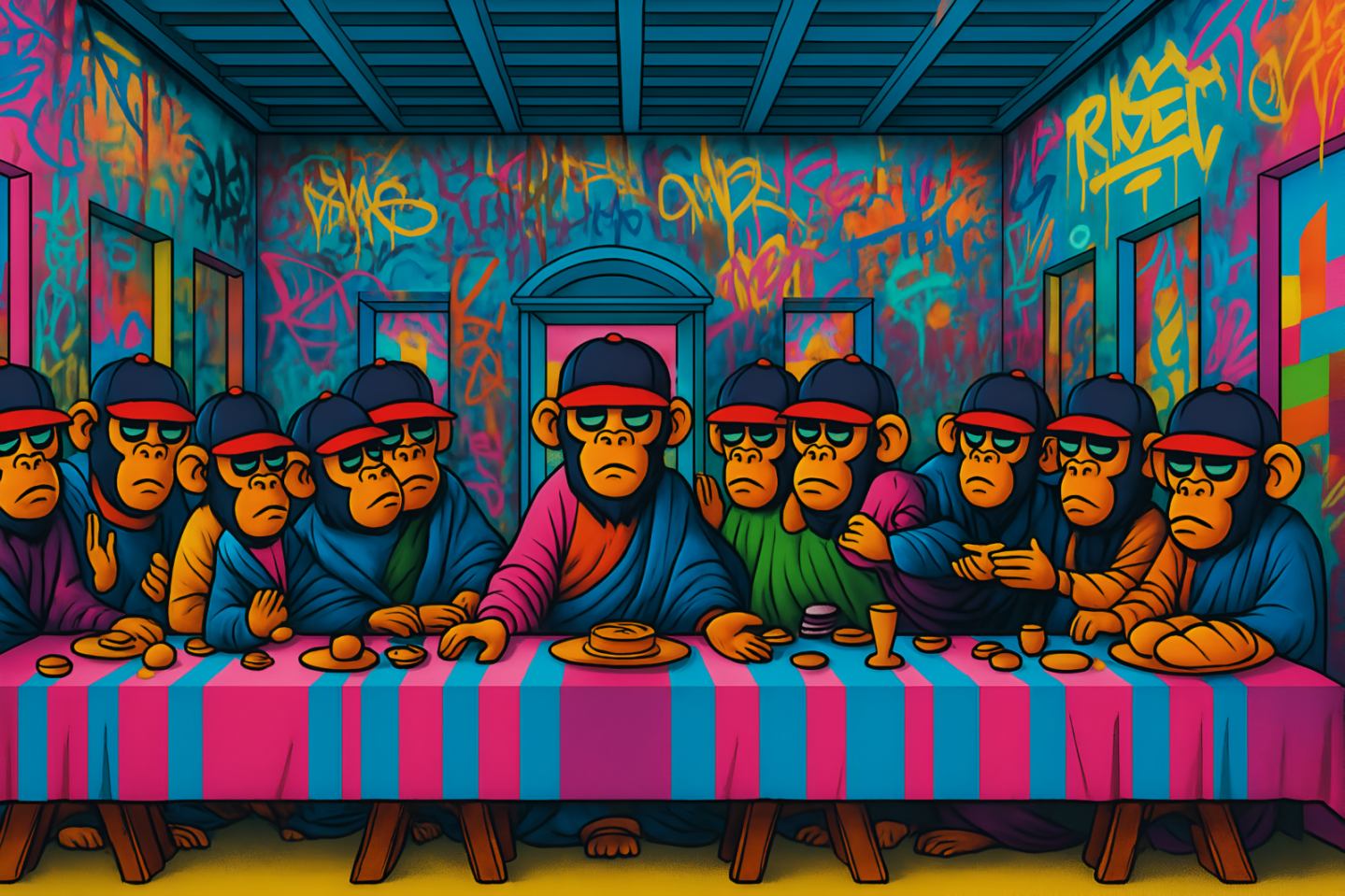 Cosa Nostra Hand-made maple skateboard fingerboard "The Last Supper"