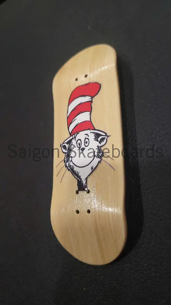 Cat in the Hat Fingerboard Skateboard 32mm/34mm & 100mm Beige / 32mm Deck