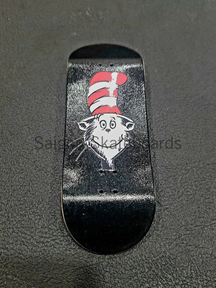 Cat in the Hat Fingerboard Skateboard 32mm/34mm & 100mm Black / 32mm Deck