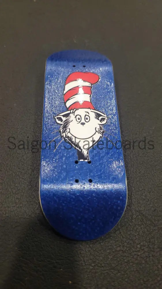 Cat in the Hat Fingerboard Skateboard 32mm/34mm & 100mm Blue / 32mm Deck
