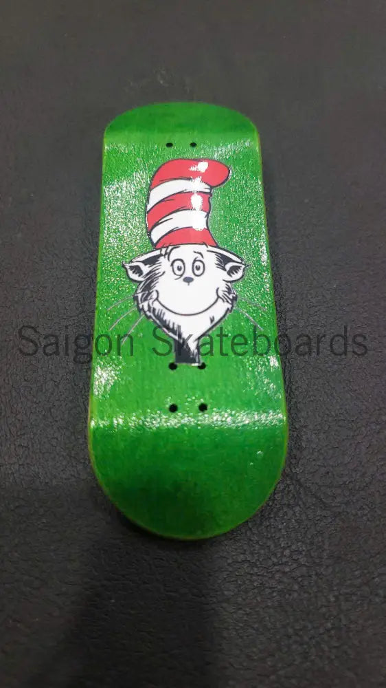 Cat in the Hat Fingerboard Skateboard 32mm/34mm & 100mm Green / 32mm Deck