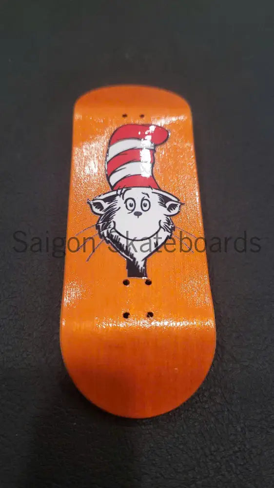 Cat in the Hat Fingerboard Skateboard 32mm/34mm & 100mm Orange / 32mm Deck