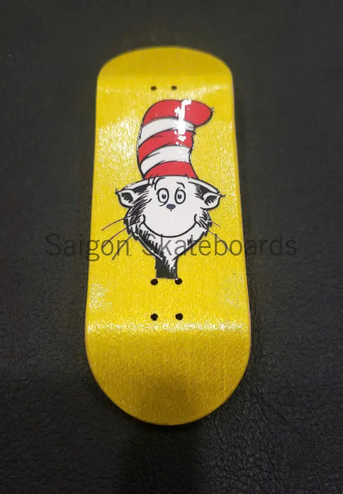 Cat in the Hat Fingerboard Skateboard 32mm/34mm & 100mm Yellow / 32mm Deck