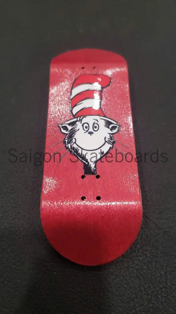 Cat in the Hat Fingerboard Skateboard 32mm/34mm & 100mm Red / 32mm Deck